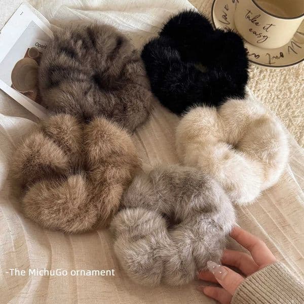1PC Autumn/Winter Plush Solid Color Large Hair Tie Thickened Hair Band Comfortable and Hair-Friendly Ponytail Hair Accessory L260424