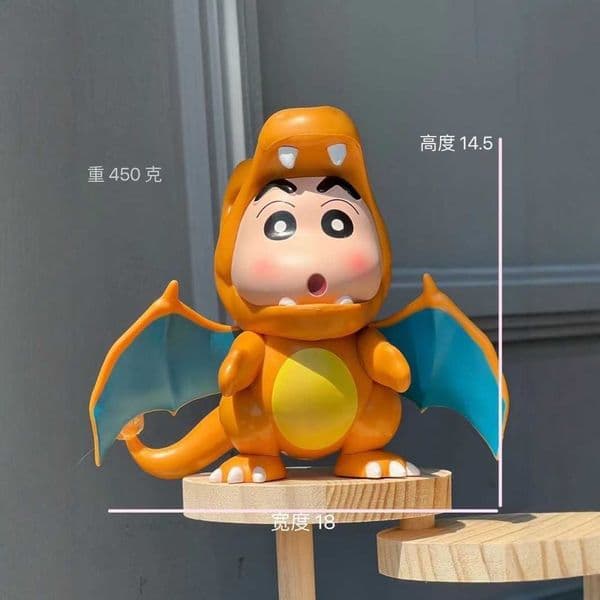 Crayon Shin-chan Cosplay Fire-breathing Dragon Series Desktop Anime Trendy Toy Car Gift Cute Funny Figurine DecorationL260424