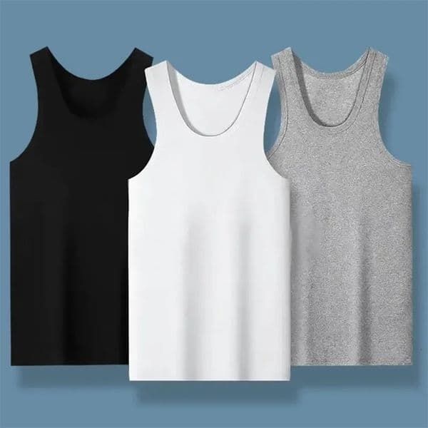 Mens Summer Lightweight Cotton Tight Vest Sports Casual Family Pajamas Outdoor Tight Top Breathable Quick Drying Vest i260424