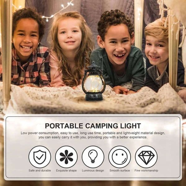 LED Vintage Portable Tent Light for Outdoor Hiking Emergency Use Multi-Function Reliable Lamp Camping Lantern S260423