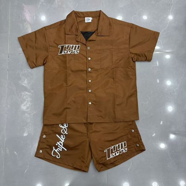 Men's T Shirts Summer TRIPLE SEVENS T-Shirt American White Ink Diamond Print Cartoon Tee Men Women Round Neck Casual Shorts Sleeve TRIPLE SEVENS kyo1