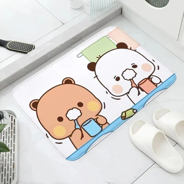 Designer 1Pc Bubu And Dudu Cute Cartoon Welcome Mat Entrance Doormat Balcony Bathroom Floor Mats Nonslip Rug h Bedroom Carpet Home Decor Free Shipping 20 20