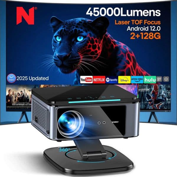 XIWBSY 2025 Laser TOF Focus Projector 45000Lumens Moive Daylight Projector Portable 4K Android 120 LED Projector WIFI6/20MS J260423