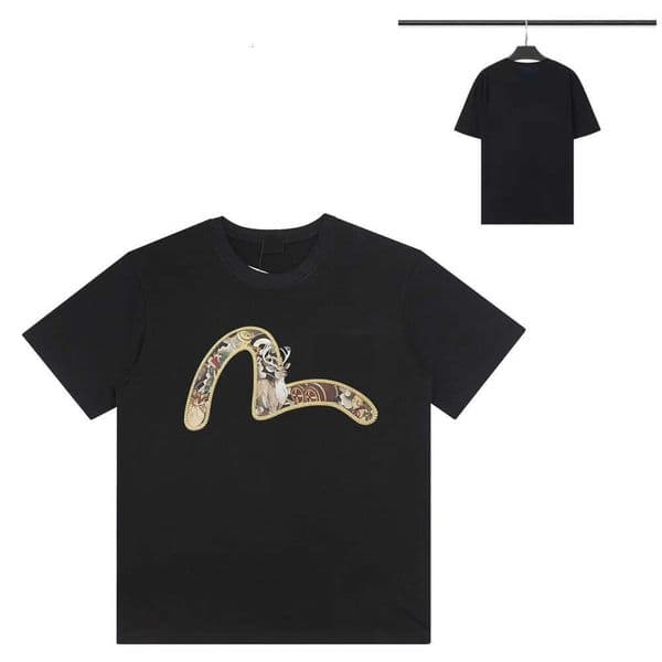 Evisuly Tshirt Luxury Designer Men Clothing Breathable Evisushirts T Shirt Graphic Short Slve Crew Neck Shirts Harajuku Cotton Printed Men Womens TShirts 674 T2605