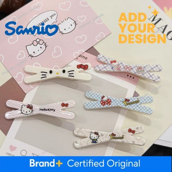 Sweet Girly Heart KT Cat Cute Cartoon Student Bangs Side Clip Ins High-Value Hairpin Hair Accessory Luxury Goods