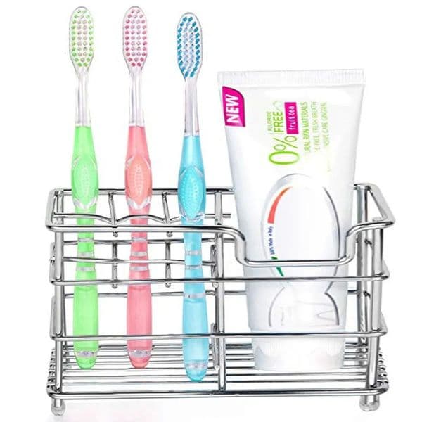 Designer Stainless Steel Toothbrush Toothpaste Holder Stand Vertical h Bathroom Accessories Free Shipping 1