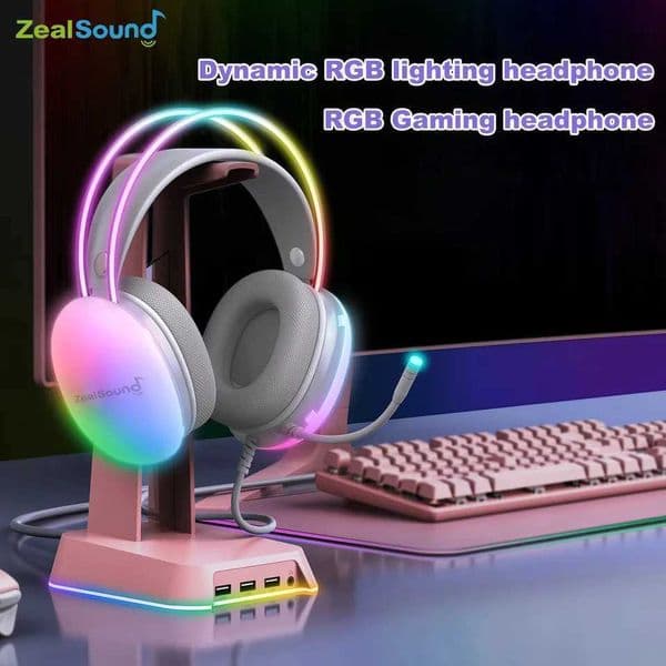 Haomuren RGB USB Gaming Headset For PC Laptop Wired Headphones With Mic Bass Surround Over Ear Full Light Earphone S600 J260423
