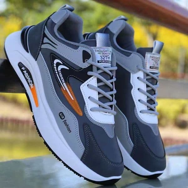 Men's Autumn New Leather Waterproof Sneakers Trendy Versatile Casual Dad Soft Sole Non-Slip Running Shoes