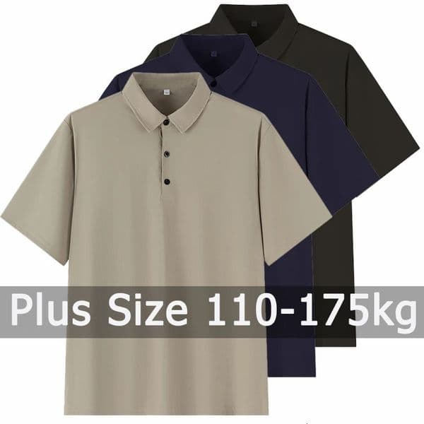 Polo Shirts Men Short Sleeve Polos Big Size 5XL 6XL 7XL 110175kg Loose Shirt Oversized Tops Plus Clothing 260423