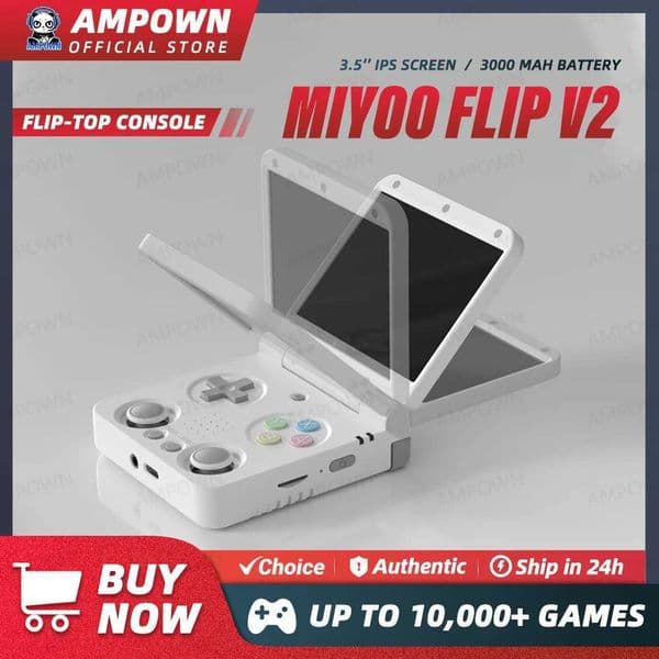 MIYOO FLIP V2 Handheld Game Console 35 IPS Screen Linux OS Onion OS Retro Video Game Consoles Free Storage Bag Player Gifts J260423