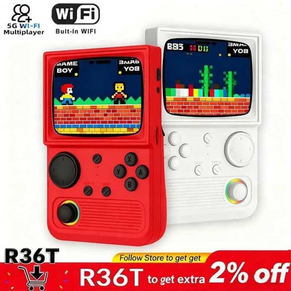 AISLPC R36T Retro Game Console-WiFi Connected Portable handheld 35 IPS Screen 22000 Gaming handheld Device R36S console J260423