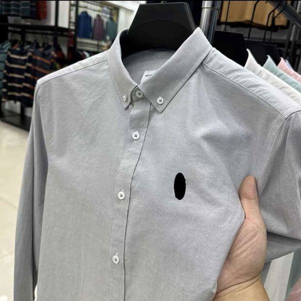 cotton Mens Pure polo Dress Casual Shirts Luxurys Slim Silk Designers T-shirts Long Sleeve fashion t business clothing plaid brands Multiple color