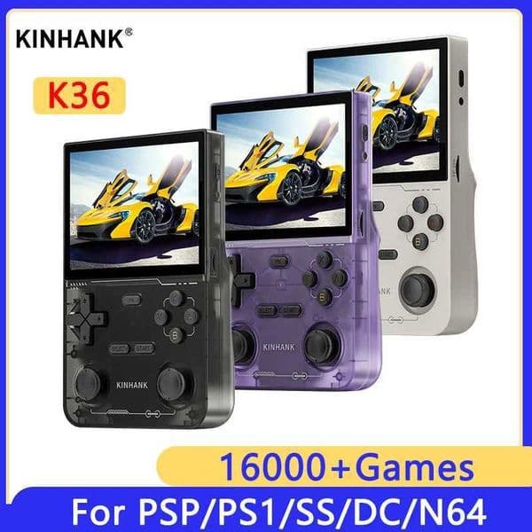 KINHANK K36 Retro Handheld Video Game Console 500nit 35 Inch IPS Screen 16000 Games Emulator for J260423