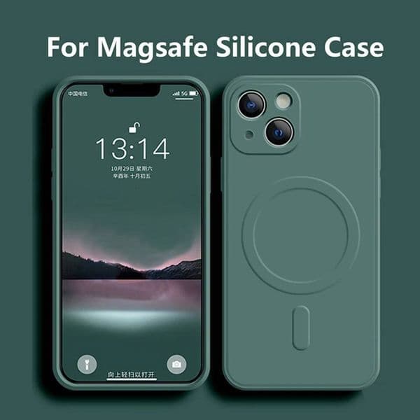 Liquid Silicone Shockproof Case iPhone 17 16 15 14 13 12 11 Pro Max Plus Phone Magnetic Wireless Charger For Magsafe Cover
