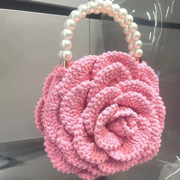 handmade Crochet flower shape Evening clutch Bag Purses and handbag banquet bag Womens bag 260423