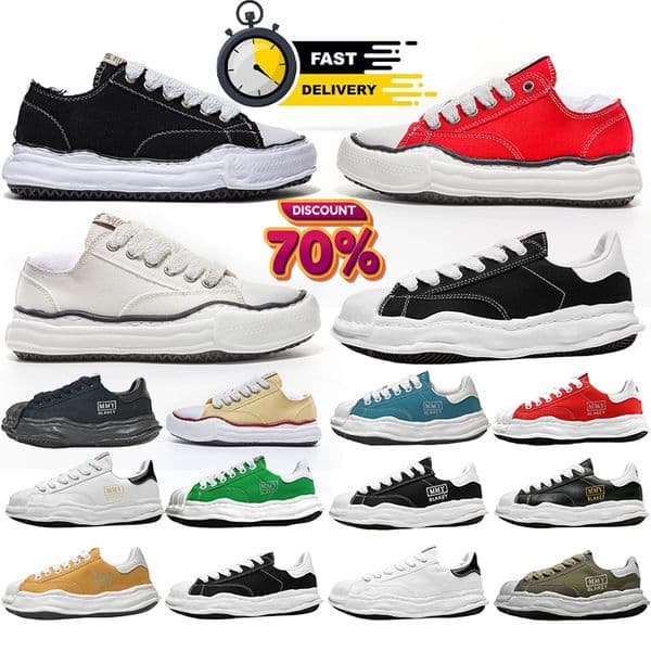 designer mihara casual shoes men women low canvas leather trainers original black white red yellow green outdoor sports runner casual shoe sneakers trainer