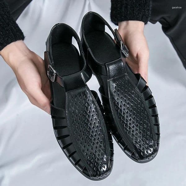 Sandals Leisure Walk Mens Fashion Male Beach Trekking Shoes Breathable Non-Slip Roma Quick Drying Summer Sandaly Slip On