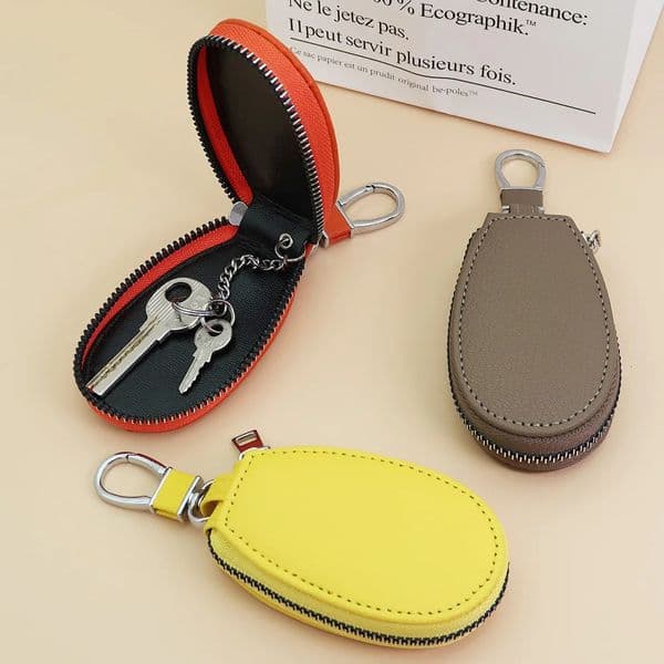 Men PU Leather Key Bag Multifunctional Portable Storage Women Lamb Pattern Pouch Keychain Organizer Wallet Pocket 260423