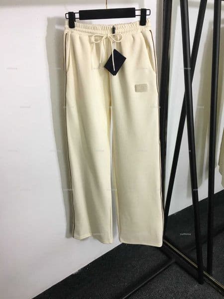 Popular women pants high quality girls trousers designer clothes women drawstring elastic waist casual wide leg pants A427X09N000