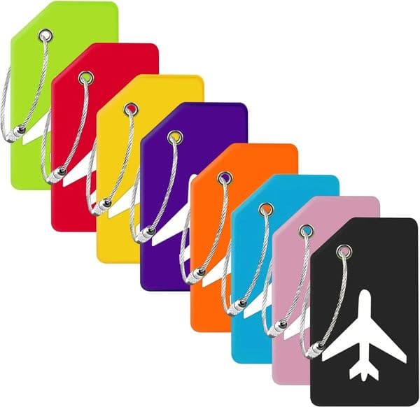 8PC Men Travel Accessories Silicon Luggage Tags Suitcase ID Name Address Holder Baggage Tag Unisex Airplane Labels 260424