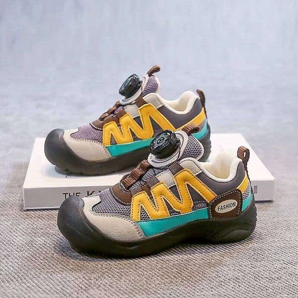 Rotary Buckle Children's Boy Anti-slip Hiking Shoes Comfortable Soft Sole Trekking Sneakers tenis masculino infantil 26W0424