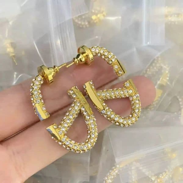 Earring luxury gold plated designer's earrings stud women diamond earring wedding party accessories Christmas gift zircon Diamond Earrings Jewelry