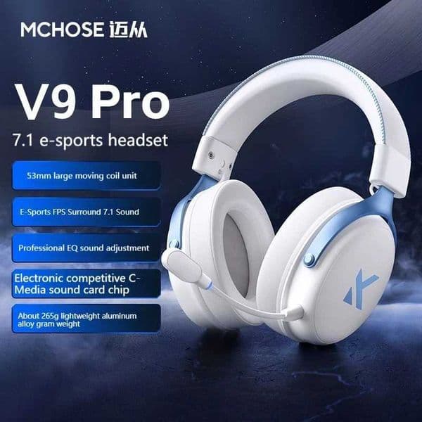 MCHOSE V9 pro E-Sports Headset with Microphone Tri-Mode Gaming USB Wireless 71 Channel Surround Sound Portable Audio Headphones J260423