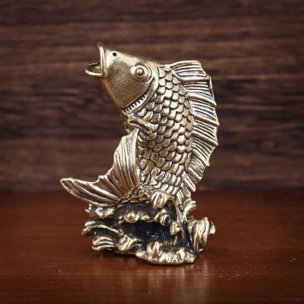 Luxury Designer Decor Brass For Home Living Room Office Table Tea Pet Decor Bronze room Craft Decoration Koi Fish Ornament Decoration Home 3