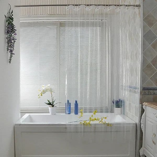 Designer Transparent Shower Curtains Simple Waterproof PEVA Bath Curtain Mildewproof Bathing Cover High Quality With 12Pcs Plastic Hooks h Free Shipping 12 9