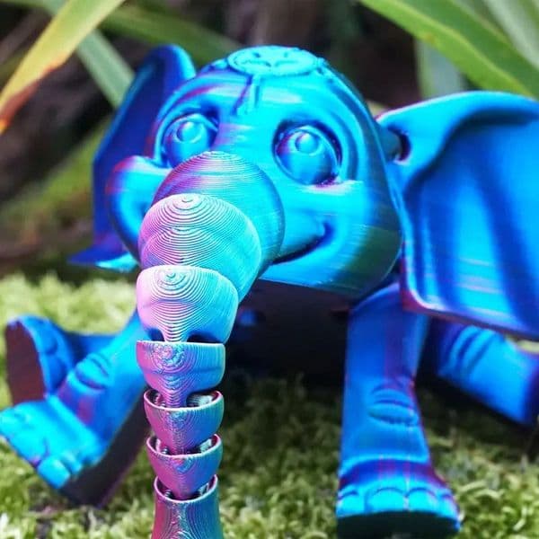 Cute 3D printed elephant with movable joints - Anime model handheld toys and home decor 14cm ZZ TAX Duy Free