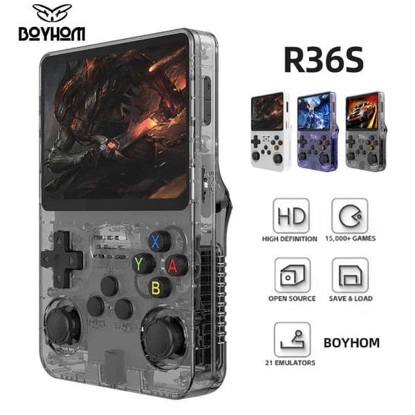 128G R36S Retro Handheld Video Game Console Linux System 35 Inch IPS Screen R35s Pro Portable Pocket Video Player 64GB Games J260423