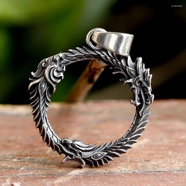 Pendant Necklaces 2026 Men's 316L Stainless-steel VIKING Round Dragon Head Necklace For Teens Punk Animal Jewelry Gift