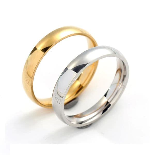 Steel Ring 4mm Arc Smooth Couple Stainless Exquisite Jewelry 260424