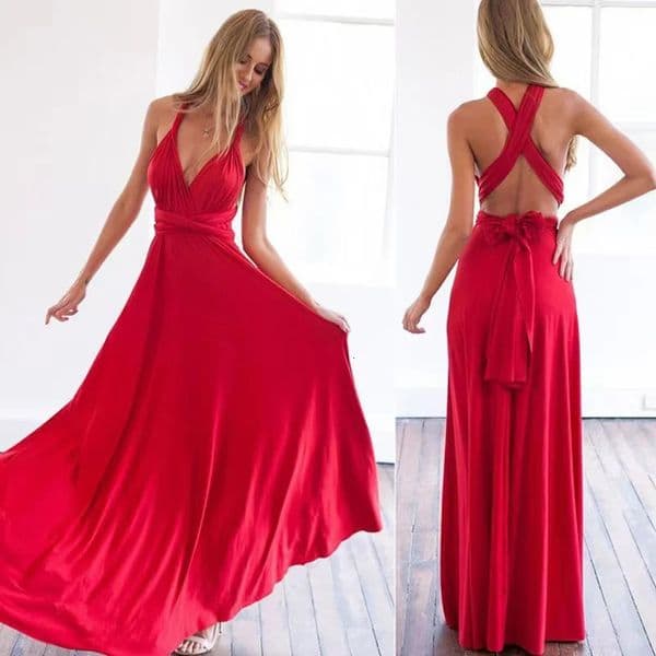 Sexy Women Multiway Wrap Convertible Boho Maxi Club Red Dress Bandage Long Dress Party Bridesmaids Infinity Robe Longue Femme 260423