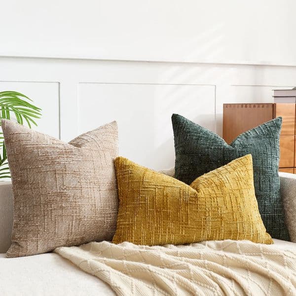 Chenille Pillowcase Bamboo Yarn Texture Throw Pillow Covers Solid Sofa Cushion Covers for Home Bedroom Living Room Decor 260423