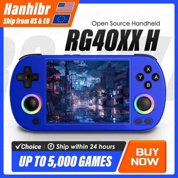 ANBERNIC RG40XX H Handheld Game Console 4 Screen Linux System Joystick RGB Lighting Effect RG40XXH Video Player Smartpro Gifts J260423