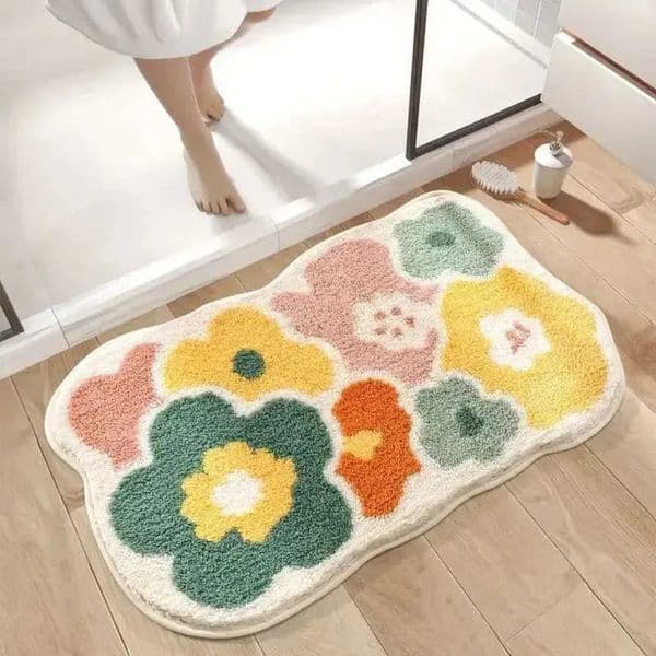 Designer Cute Bathroom Absorbent Bath Rug Non-Slip Floor Mat h Imitation Cashmere Doormat Soft Bathtub Side Carpet Entrance Door Mats Free Shipping 12 9
