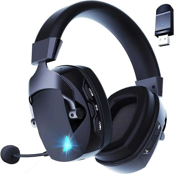 Acinaci Wireless Gaming Headset with Mic 24G Bluetooth Headphone USB 35mm Wired 3 Modes for PC Mac Switch J260423