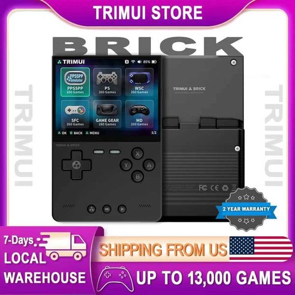 Trimui Brick Retro Handheld Gaming Console - 32-Inch HD IPS Screen Allwinner A133P Chip Supports Up to 1TB Expansion J260423