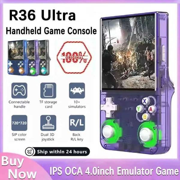 2025 New R36 ULTRA 40inch IPS Screen Handheld Game Players Open Source Console Retro Pocket Video Player 64G Up to 20000 Games J260423