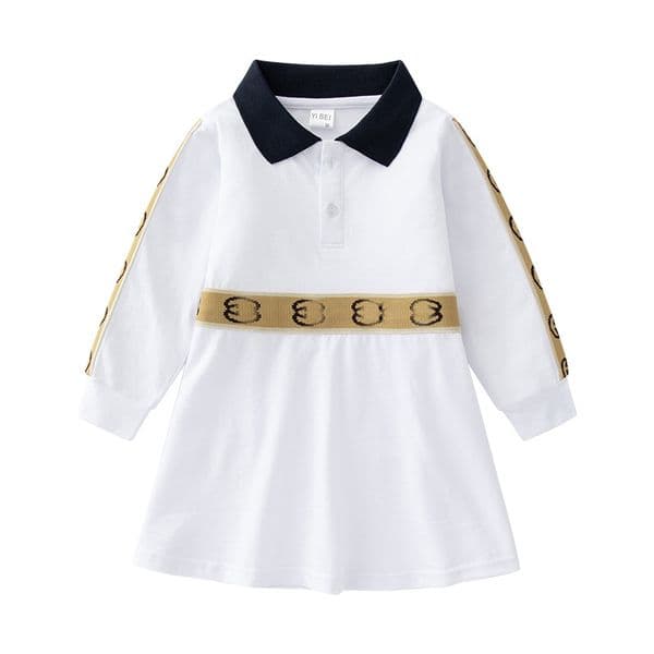 Toddlers Girls Dress Long Sleeve Summer Fashion Cotton Solid Dress Toddler Girl Outfits Children Clothing 1-6 Years