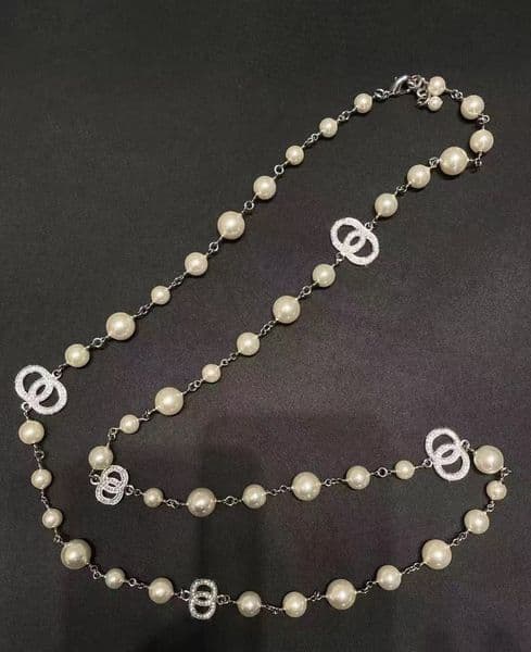 Luxurious designer necklace - Women's silver necklace - Diamond and pearl sweater necklace - Fashion gift wholesale jewelry