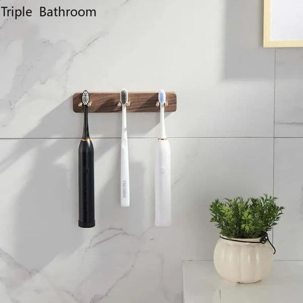 Designer Creative Solid Wood Punch-Free Wall Mounted Tooth Brush h Holder Household Toothbrush Tools Bathroom Accessories Free Shipping 20 20