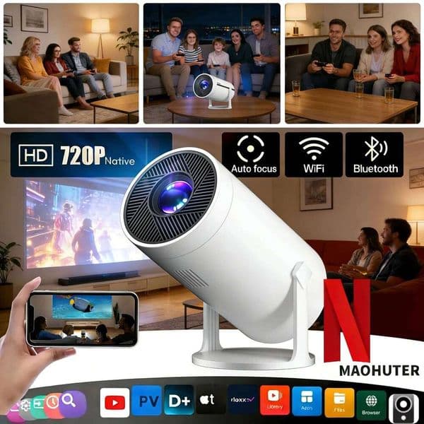 2026 World Cup Football Projector MAOHUTER HY300 New Projector 4K Android 11 Wifi6 290ANSI Allwinner H713 BT50 2048x1080dpi Cinema O 26L0424