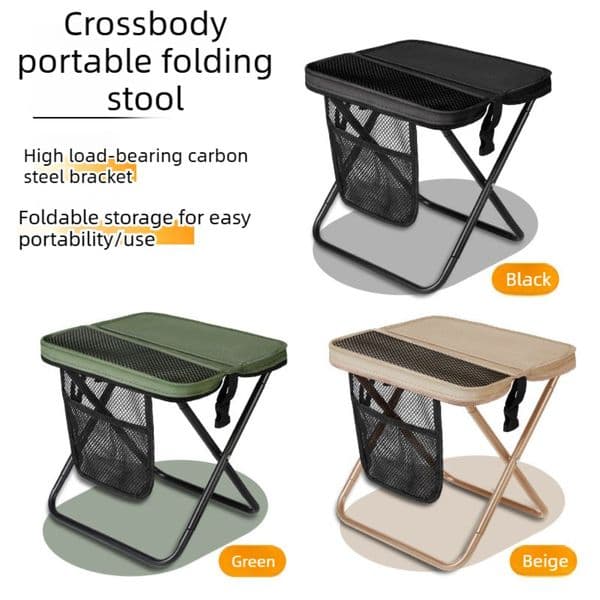 Foldable Outdoor Backpack Stool, Portable Multi-function Camping Chair, Lightweight Crossbody Bag Handbag Stool, Simple Sports Camping Travel Gear