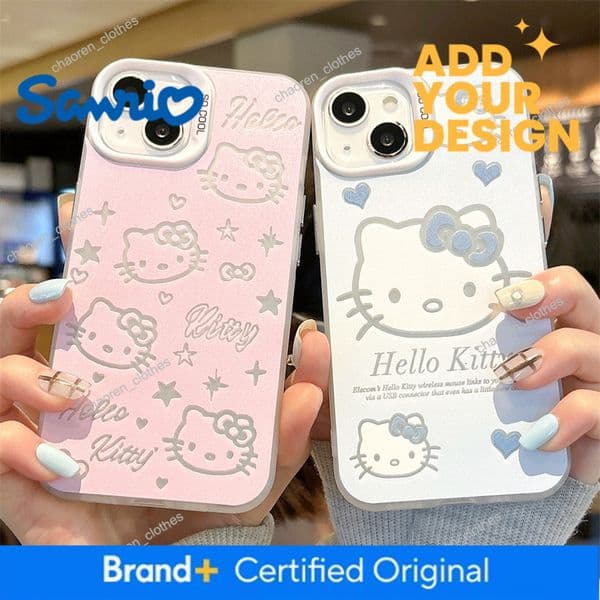 Suitable For Iphone 16/15 Pro Max Phone Case Silver Color, Apple 14 In Girly Pink, Hello Kitty Luxury Goods