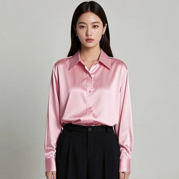Korean Office Lady Trend Casual Shirt Elegant Blouses For Women Satin Multicolor Basic Slim Solid AllMatch Top French 260423