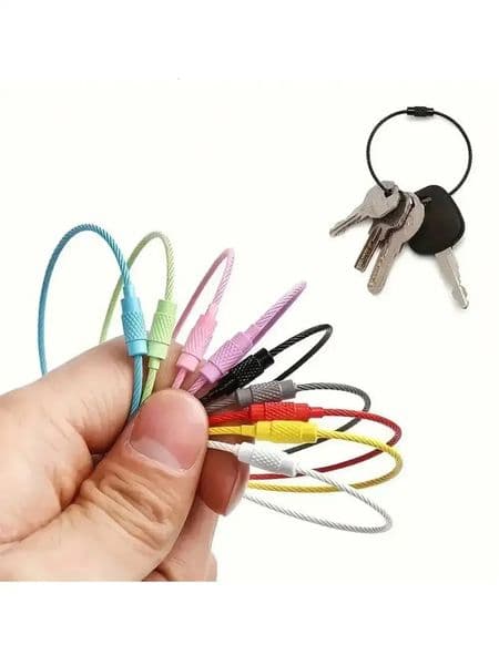 10pcs Set Stainless Steel Luggage Tag Keychain For Women Screw Lock Colorful Round Shape Ideal Outdoor Use 260424