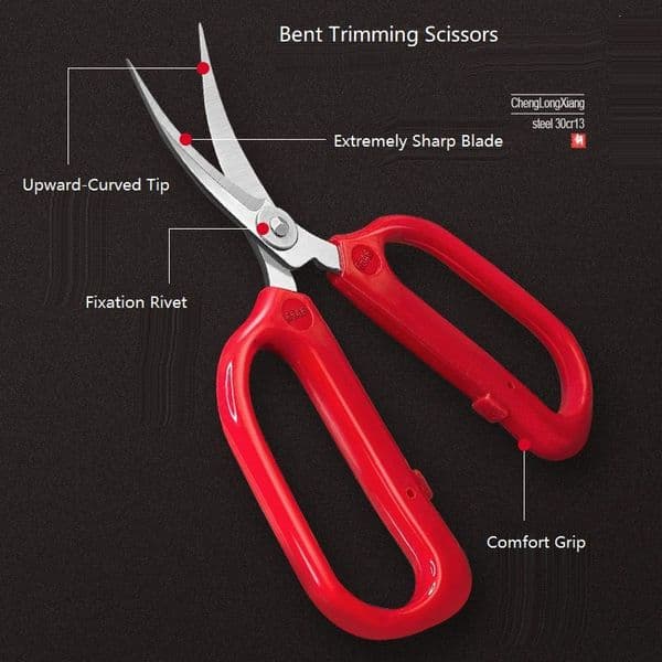 Bent Head / Curved Tip Scissors for Trimming - Multi-Purpose Embroidery, Ping Pong Rubber, Shoe Sole & Industrial Edge Cutter TAX DUTY FREE