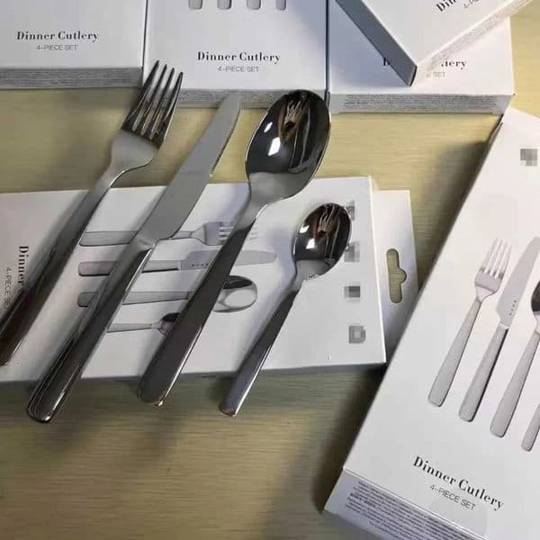 Luxury Designer Decor 4Pc High room End Western Style Cutlery Set Stainless Steel Household Dessert Spoon Knife And Fork Kitchen Dinnerware 12 4